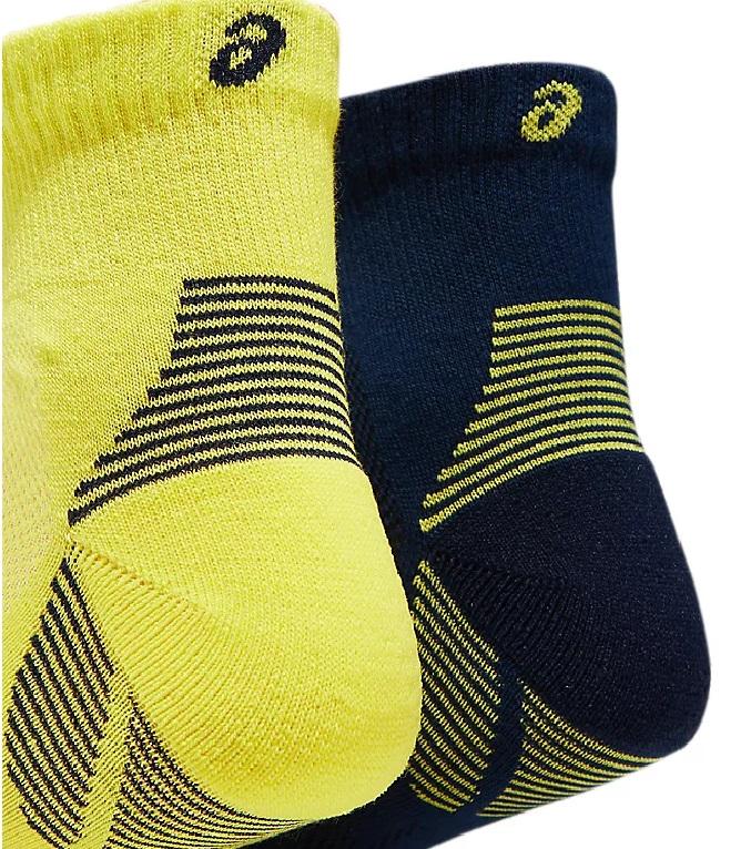 Asics 2 paia di calze da corsa ammortizzanti 2ppk Cushioning Sock 3013A238 003 blu-giallo