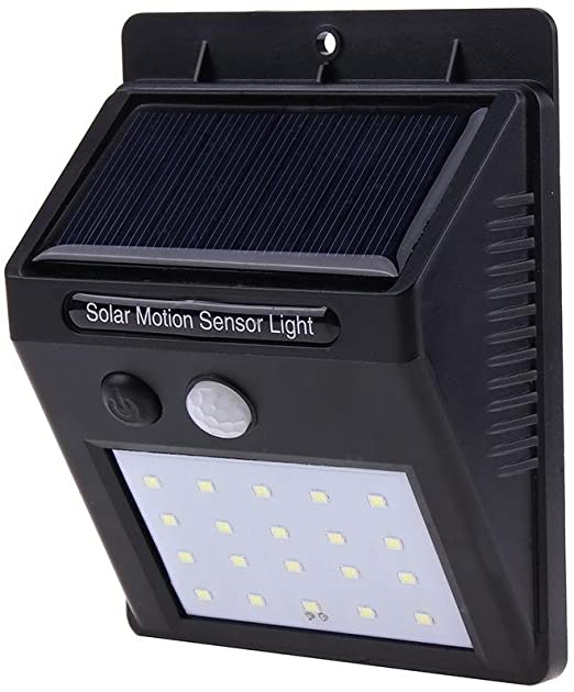2x Faro Lampada Solare Da Esterno Giardino Faretto Fotovoltaico Sensore 20 LED
