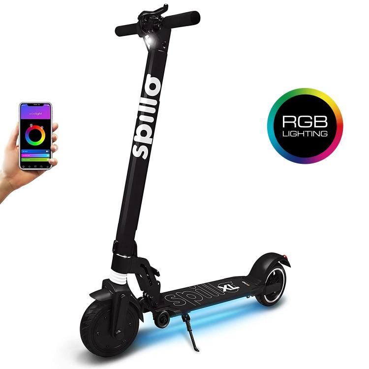 The One Spillo Xl 350W Monopattino 8,5" Led Scooter Elettrico Pieghevole Black