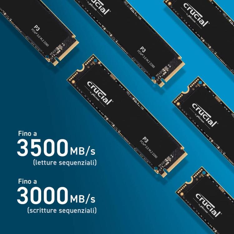 CRUCIAL P3 SSD INTERNO 1TB M2 2280 P3 NVME NVMe Internal MEMORIA PS5 / PC INT.