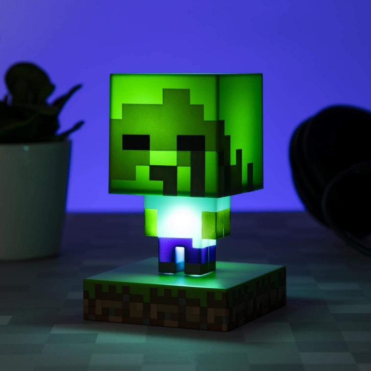 Paladone Minecraft Zombie Light Icons Bdp Lampada  Notte 3D Gioco Led Pp6592Mcf