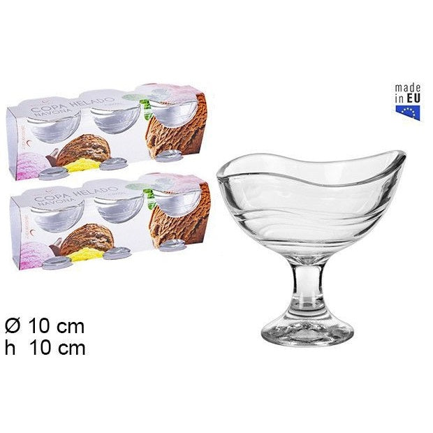 Set 6Pz Coppette Gelato In Vetro Navona 6 Pezzi Bicchieri Da 180Ml Coppa Dessert