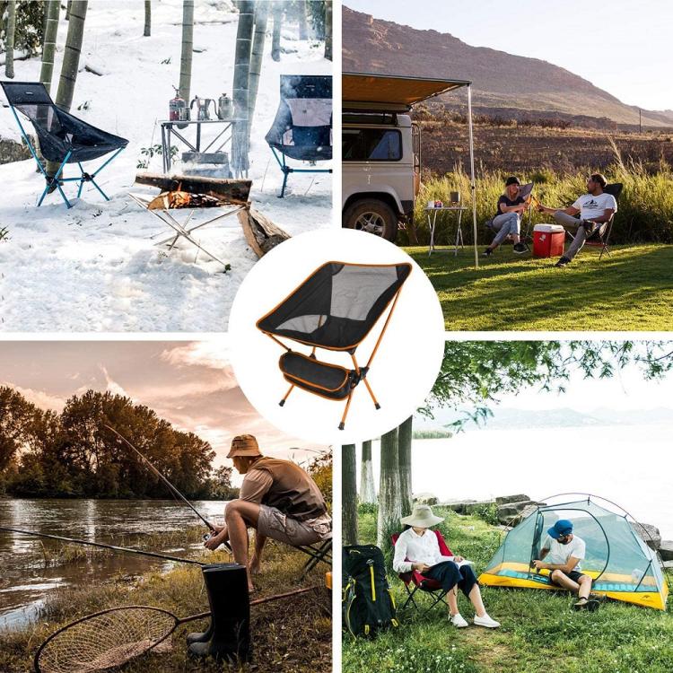 Sedia Pieghevole Da Campeggio Borsa Portatile Spiaggia Pesca Caccia Esterno Blu