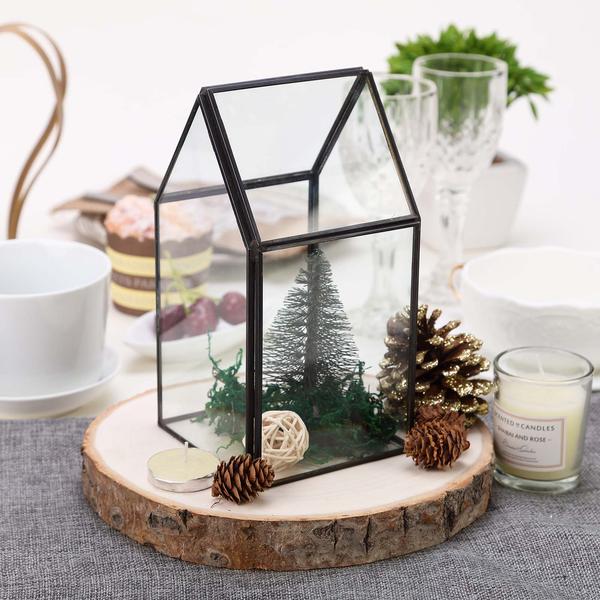 BASE LEGNO TRONCO DECORAZIONE DA TAVOLO CENTROTAVOLA ALZATINA SHABBY-NATALE 34cm