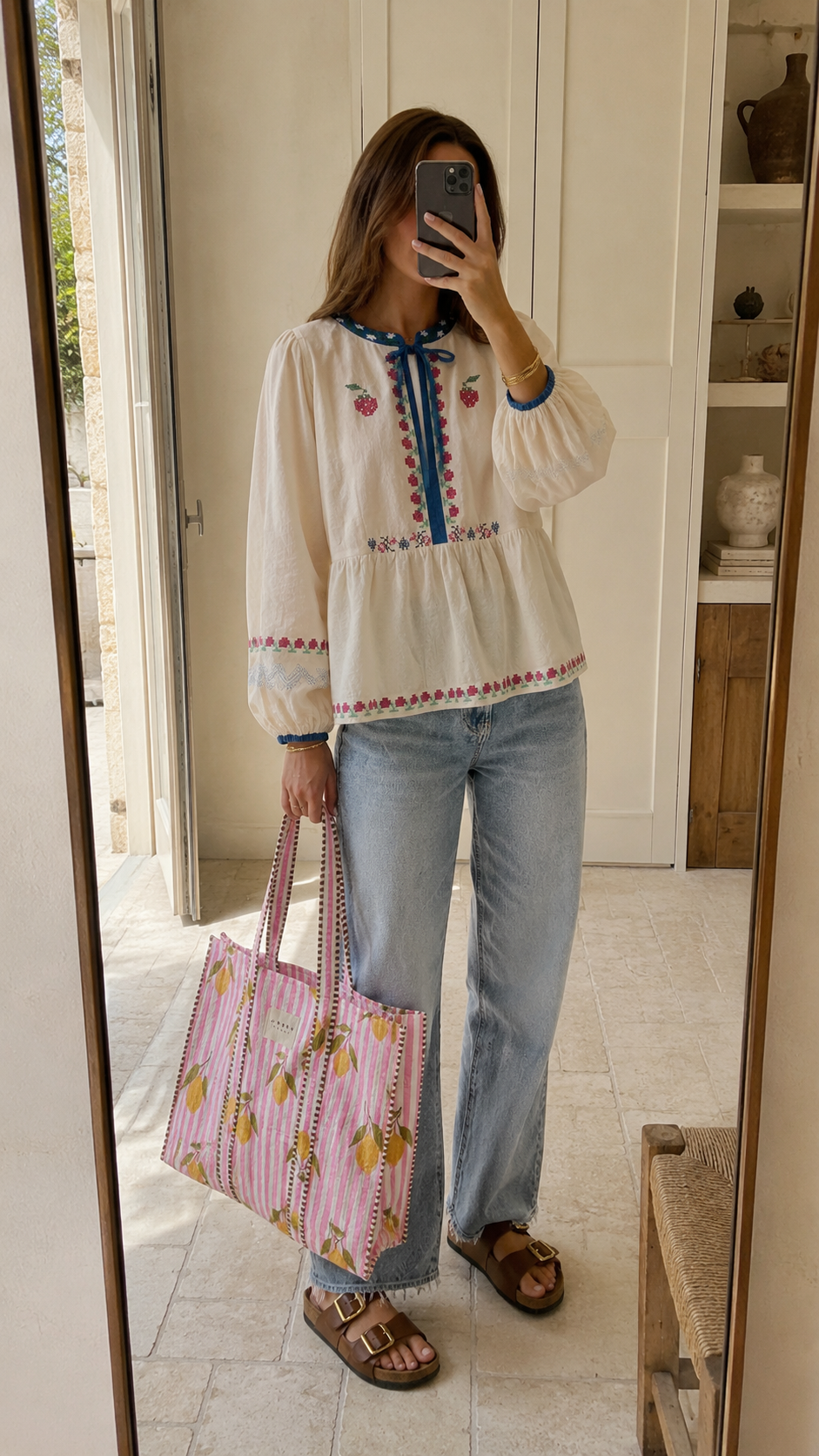 Sandali Arizona Big Buckle Donna Cognac