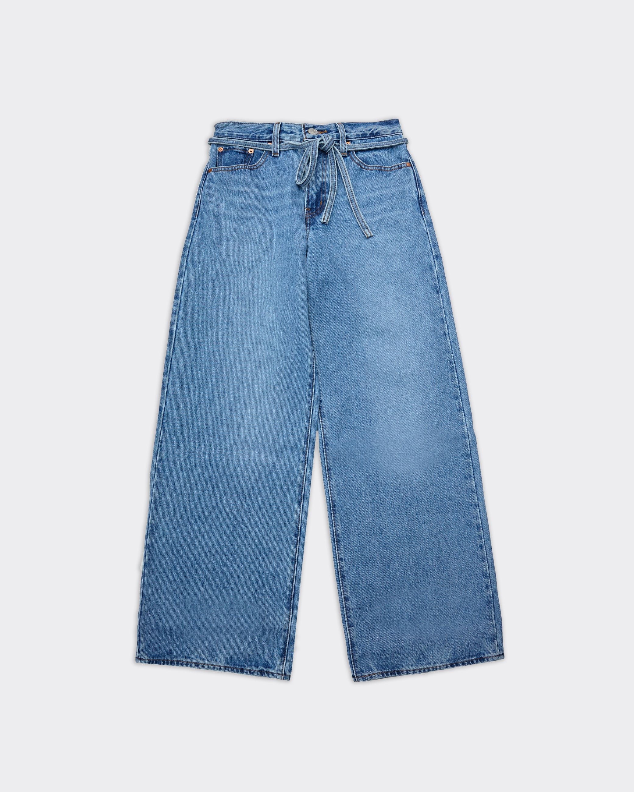 Jeans Woman XL Straight Baggy 'Thanks Friend' Med Indigo