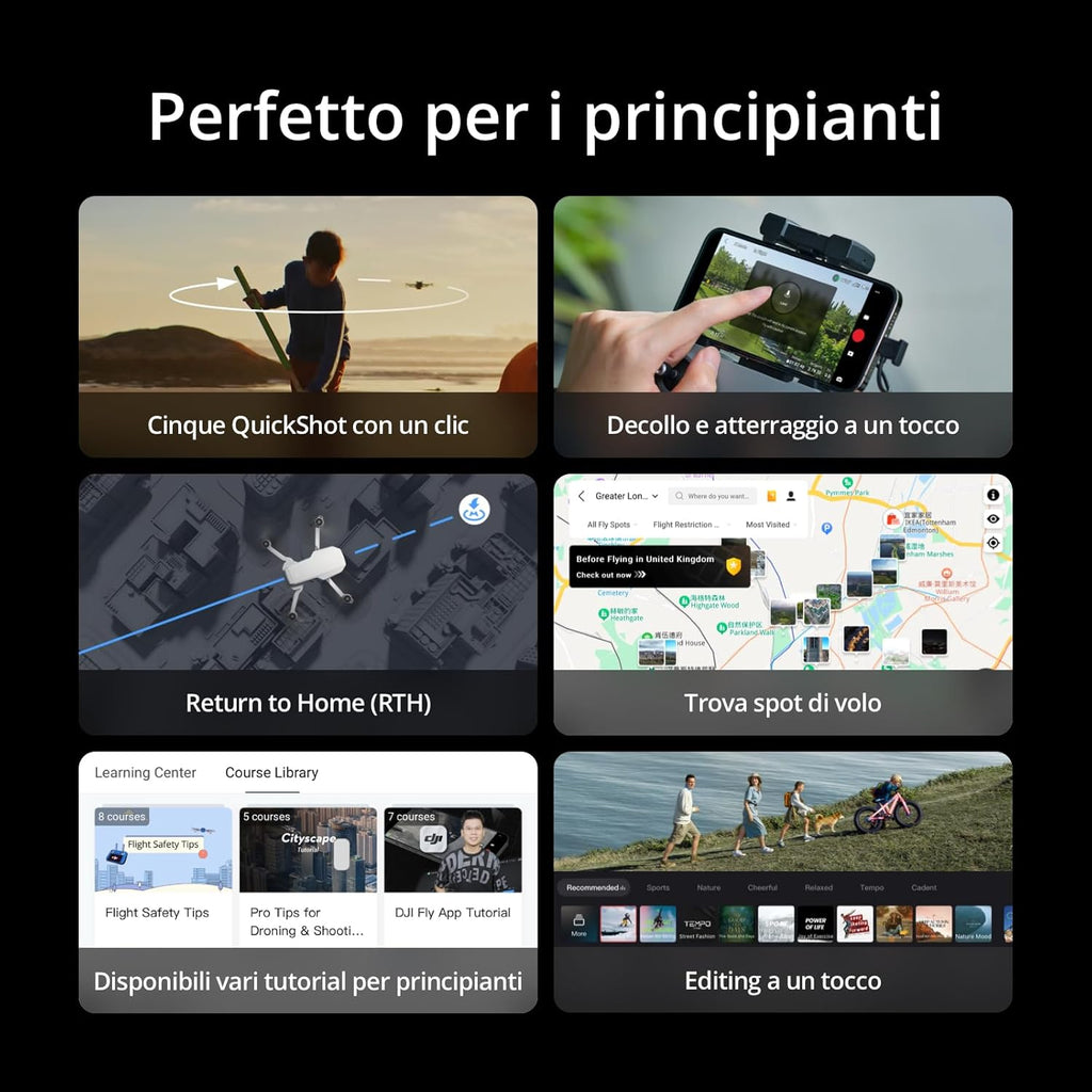 DJI Mini 4K, Drone per adulti, fotocamera 4K HD, Radiocomando RC-N1 Camera UHD < 249 g, stabilizzatore 3 assi, trasmissione video 10 km, return automatico, resistenza al vento, 1 batteria per tempo di volo 31', volo intelligente