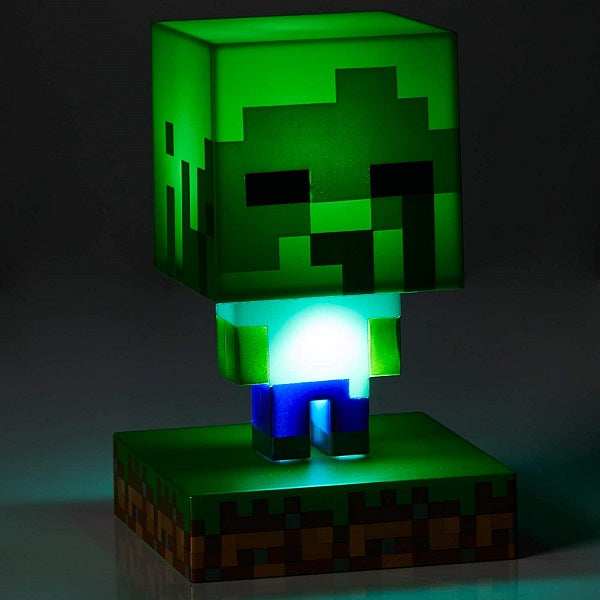 Paladone Minecraft Zombie Light Icons Bdp Lampada  Notte 3D Gioco Led Pp6592Mcf