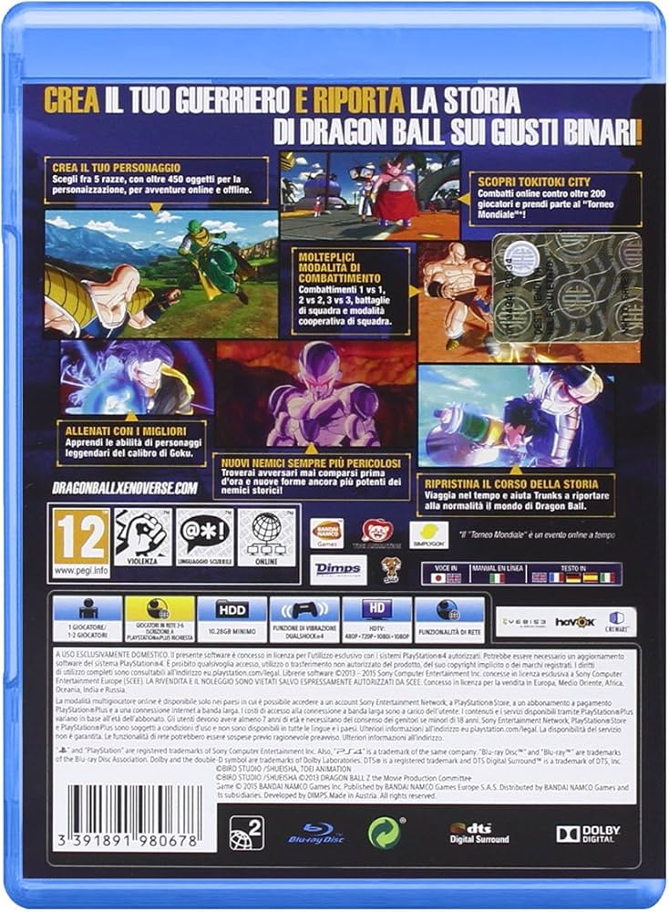 Dragonball Xenoverse Ps4 Gioco Playstation 4 Italiano Dragon Ball Nuovo