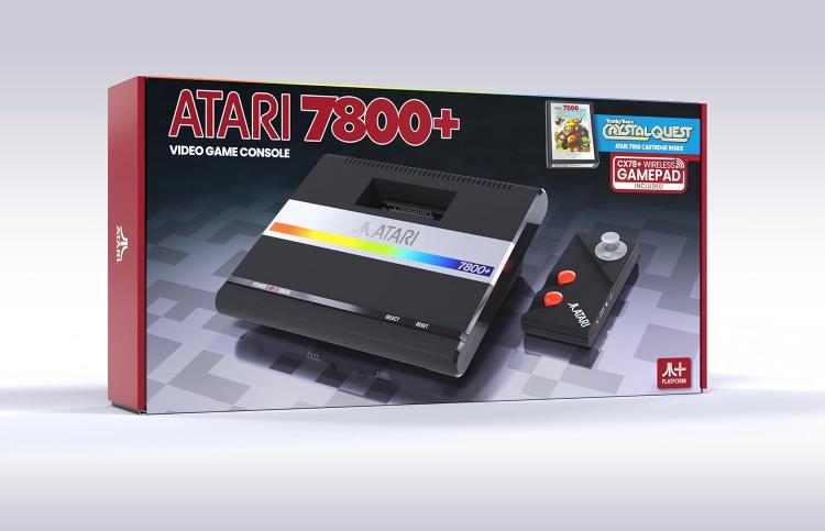 Atari 7800+ Console con Gamepad Wireless e Gioco Bentley Bear's Crystal Quest