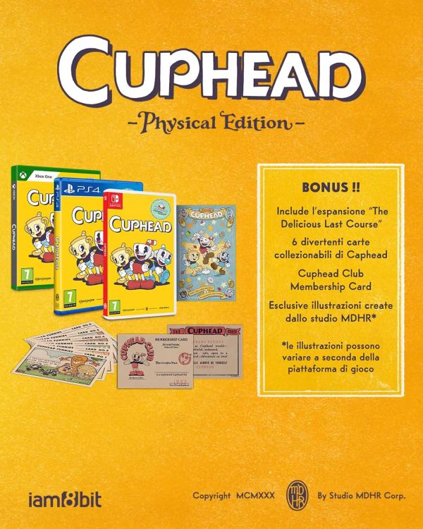 Cuphead Physical Edition Nintendo Switch Videogioco Italiano Nuovo Sigillato