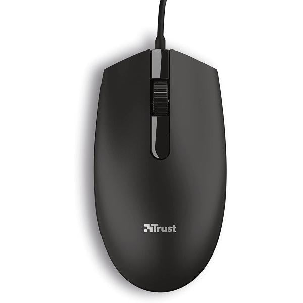 Trust Mouse Ottico Basi Wired 3 Pulsanti 1200Dpi Usb Nero Pc Desktop Notebook