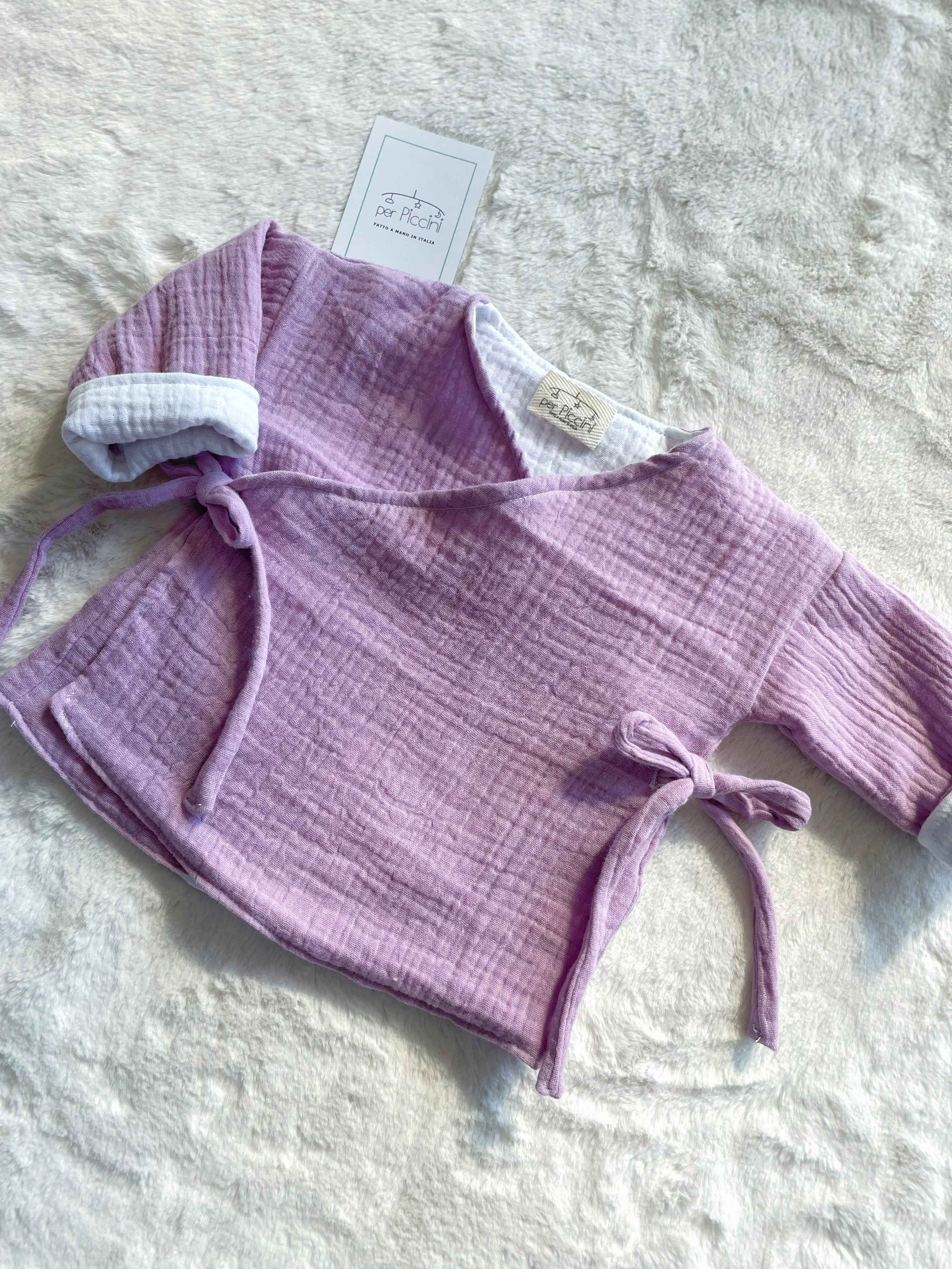 Coprifasce kimono neonato in mussola di cotone
