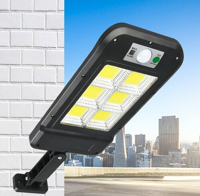 Faretto Lampione Solare 120 Led Smd Da Esterno A Parete Con Sensore Telecomando