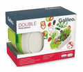 Galileo Portavivande Ovale 2 Ripiani Verde/Bianco Contenitore Portapranzo