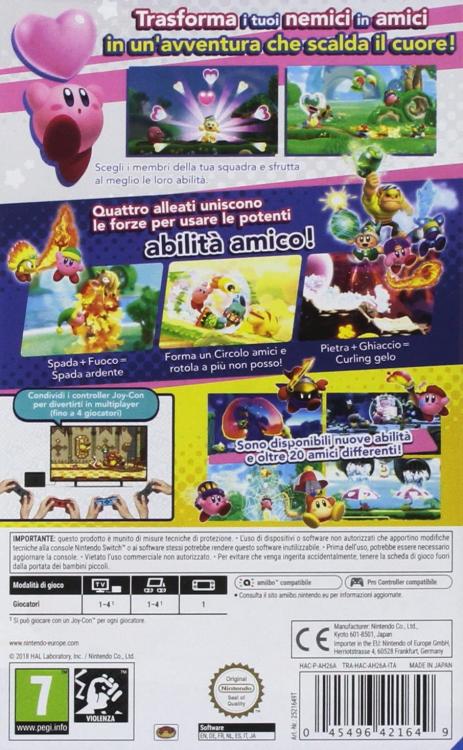 Kirby Star Allies Nintendo Switch Videogioco Italiano Gioco Nuovo Sigillato