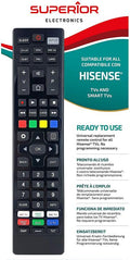 Superior Telecomando Universale Televisione Hisense Funzioni Smart Tv Decoder