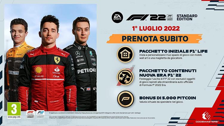 F1 22 Standard Edition Ps4 Italiano Gioco Ufficiale Fia Formula Uno 2022 Nuovo