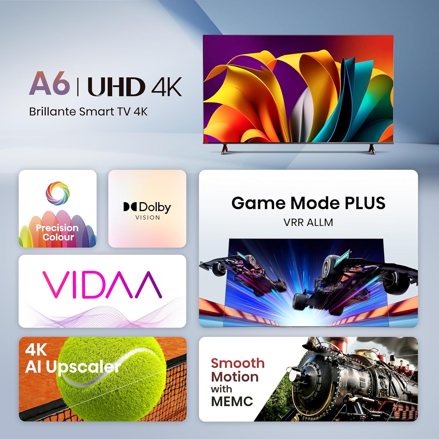 Hisense Smart TV 50" UHD 4K Ultra HD 50A6N Led Android Wi-Fi Hdr NERO