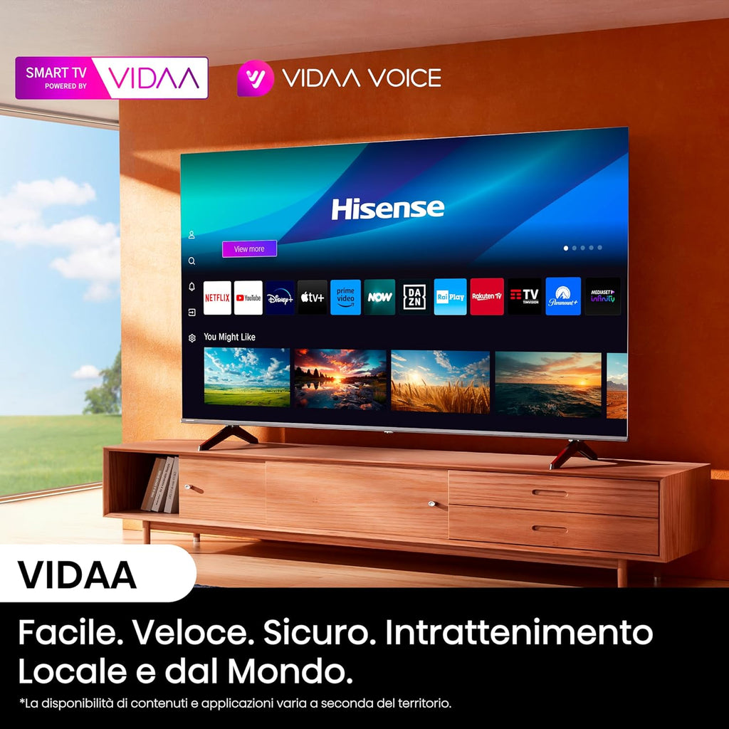 Hisense Smart TV 50" UHD 4K Ultra HD 50A6N Led Android Wi-Fi Hdr NERO