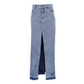 Hot Style Streetwear Elegant Slit Blue High Waist Denim Skirt Casual Straight Long Skirts for Women