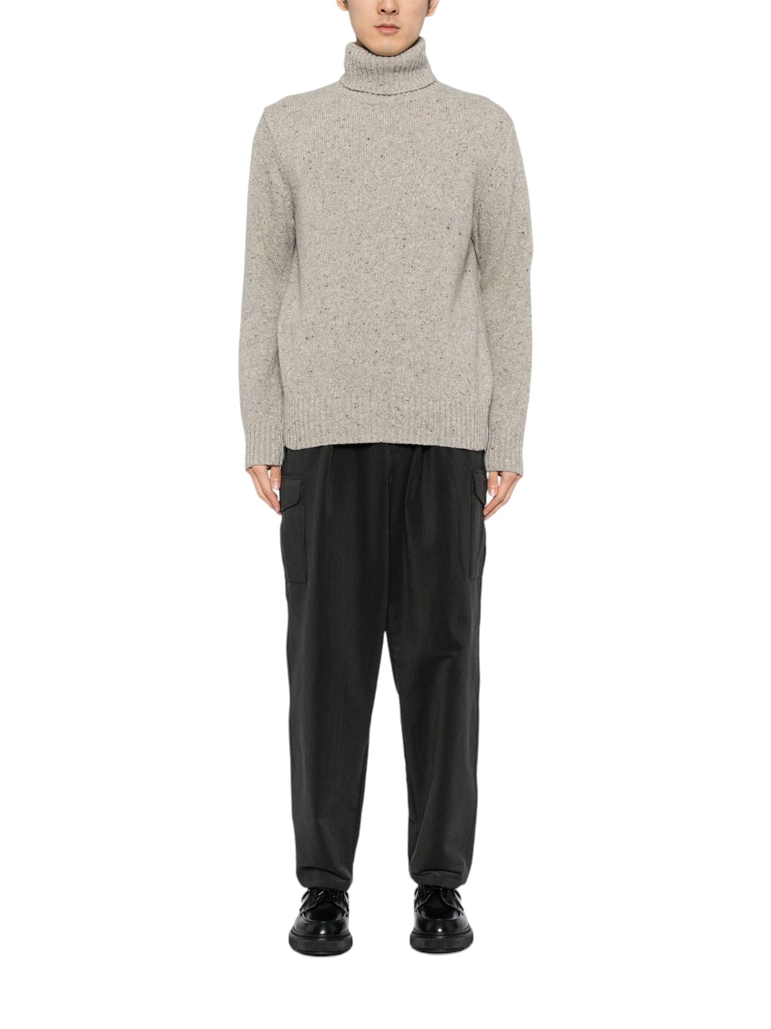 Maglia Tweed Knit Uomo Oatmeal