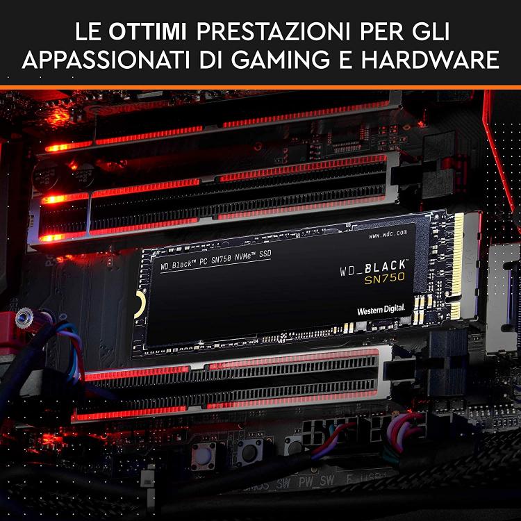 Western Digital Ssd Interno Gaming 250Gb Sn750 M.2 Wd Black Pcie Nvme 3.0