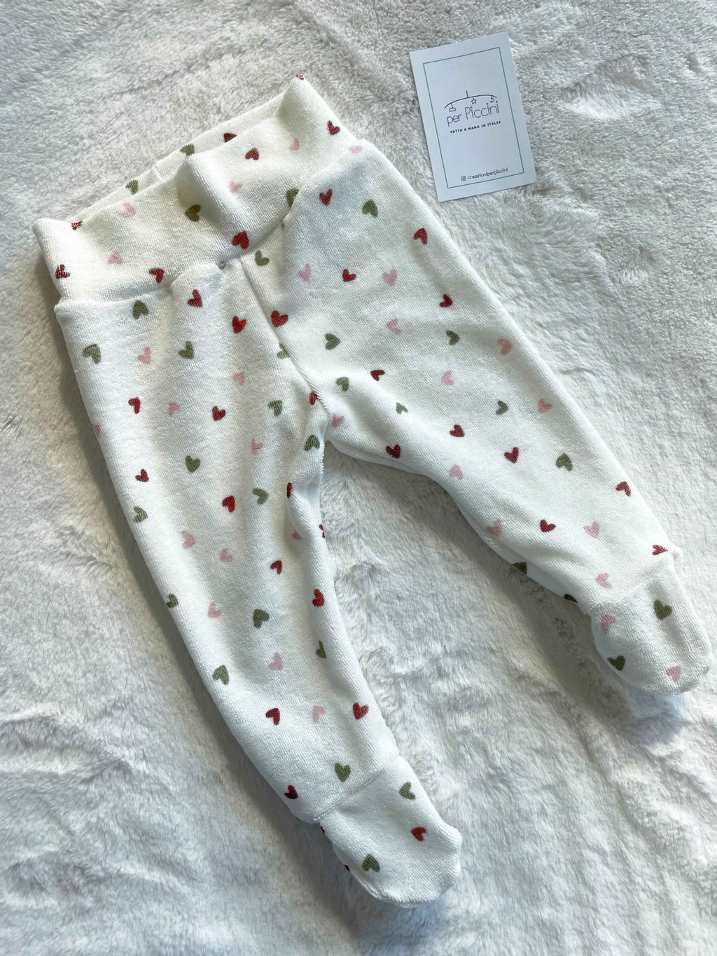 Ghettine neonato in spugna fantasia cuori