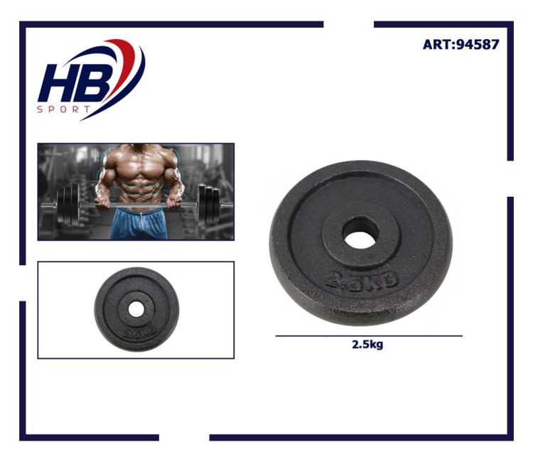 Disco Peso Bilanciere Manubro Dischi Ø 30Mm In Ghisa Palestra Bodybuilding 2,5Kg