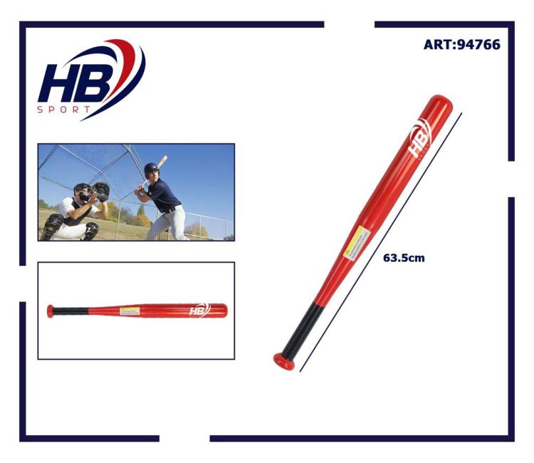 Mazza Da Baseball Softball Ferro Da (63Cm) 25" Allenamento Adulti Bambini Rossa