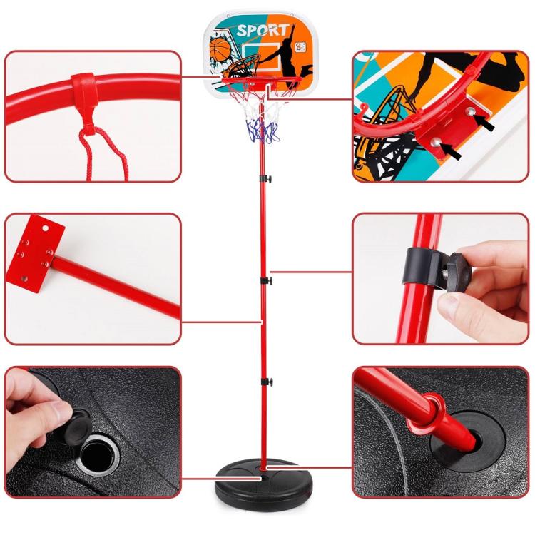 Set Canestro Basket Cerchio Rete + Palla Con Base Tabellone Gioco Bambini |200Cm