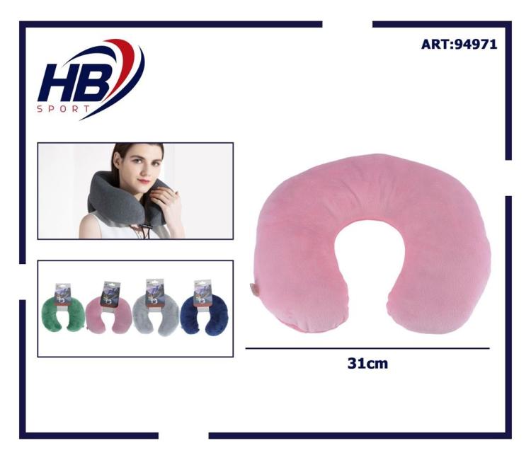 Cuscino Da Viaggio Collo Cervicale In Tessuto Memory Foam Relax Auto Treno Aereo 94971