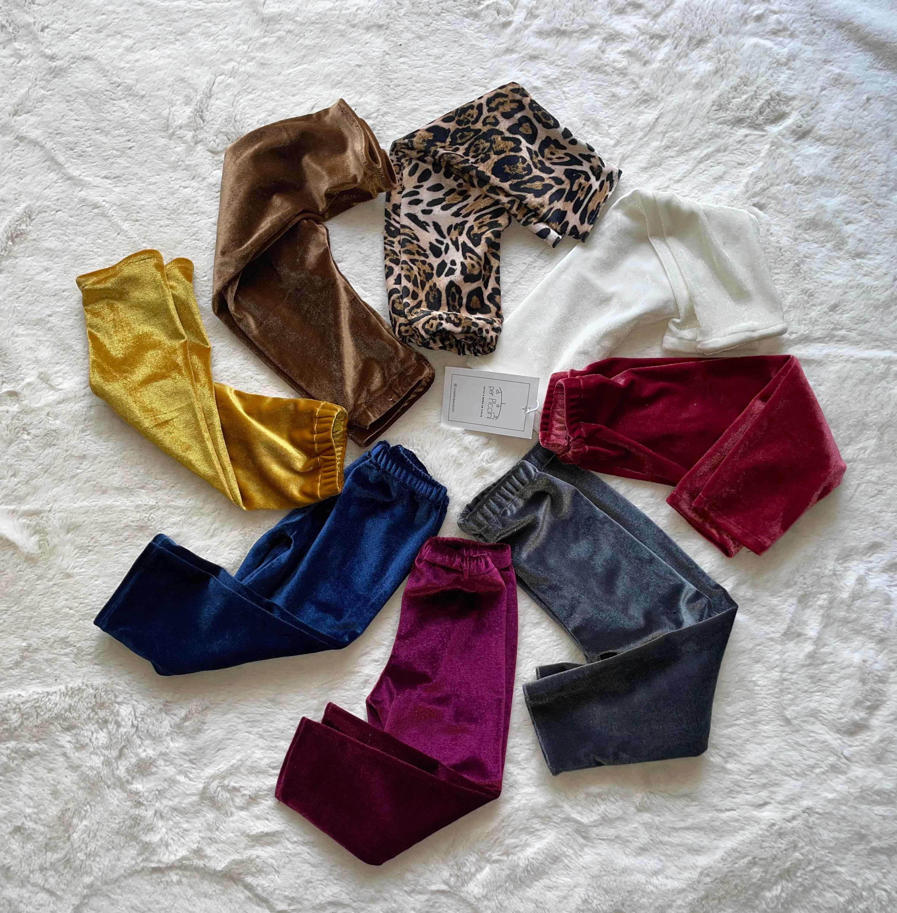Leggings in velluto baby per neonata