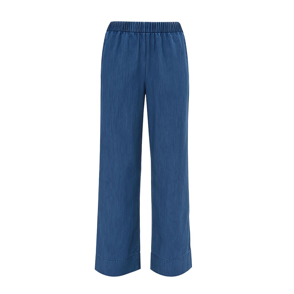 Pantaloni Pensil Cotton Linen Donna Medium Wash
