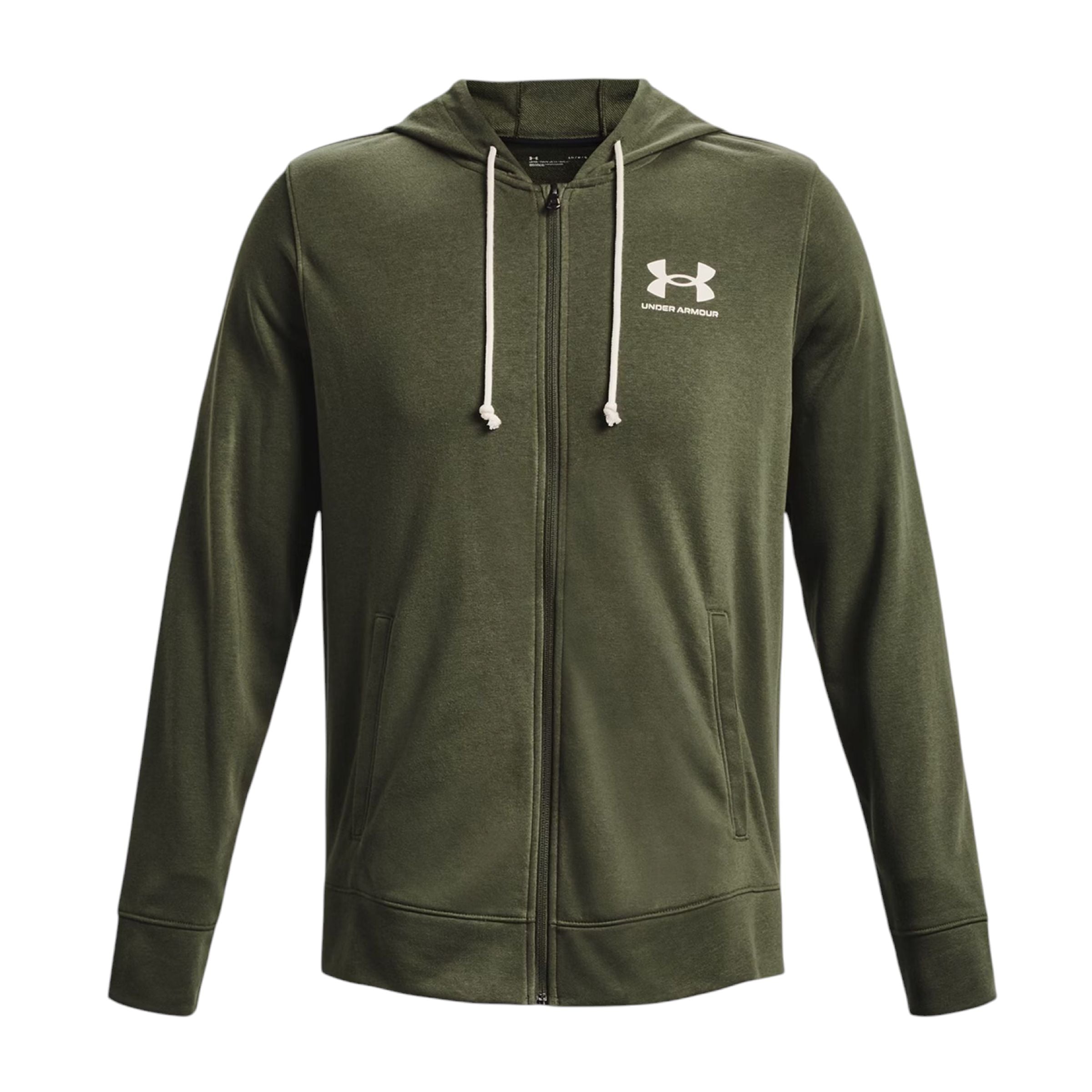 Maglia Rival Terry Full Zip Uomo Marine Green/Onyx White
