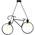 Lampadario A Sospensione A Forma Di Bicicletta In Metallo Nero 2 Attacchi E27