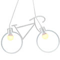 Lampadario A Sospensione A Forma Di Bicicletta In Metallo Bianco 2 Attacchi E27