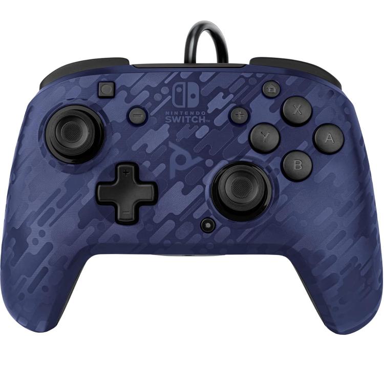 Pdp Controller Wired Nintendo Switch Con Cavo Cablato Faceoff Deluxe+ Audio Blue