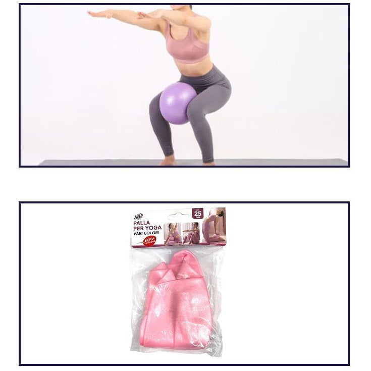 Fitball Mini Palla 25Cm Yoga Palestra Fitness Pilates Aerobica Addominali - Rosa