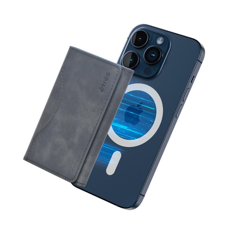 Etres Smart Wallet Portafoglio Slim Porta Carte Di Credito Iphone Mag Safe Gray