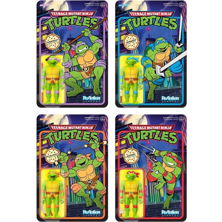 Reaction Super7 Tartarughe Ninja "Michelangelo" Action Figure Turtle Ninja Tmnt