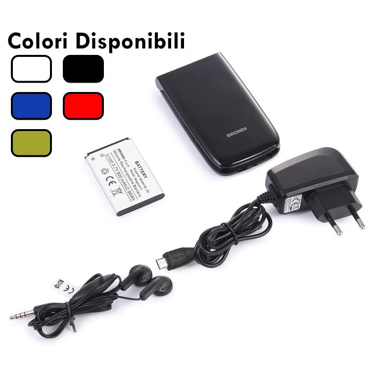 Brondi Magnum 4 Cellulare Gsm Flip Maxi Display Dual Sim Fotocamera 1.3mp Rosso