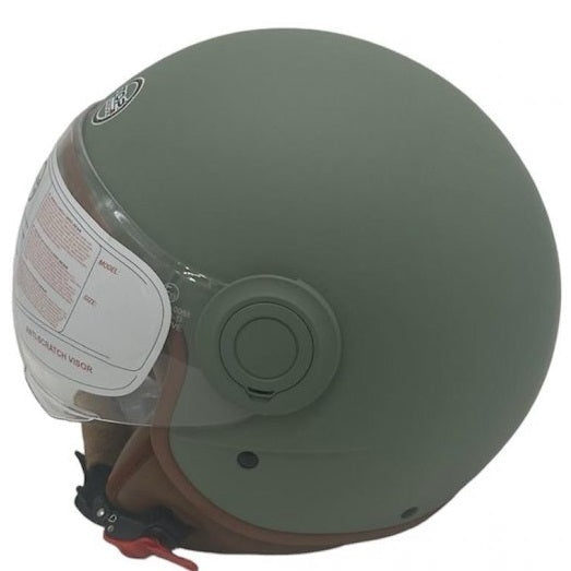 CASCO JET SIRIO MATT MOTO SCOOTER OMOLOGATO ECE VISIERA REMOVIBILE (VERDE tg.M)