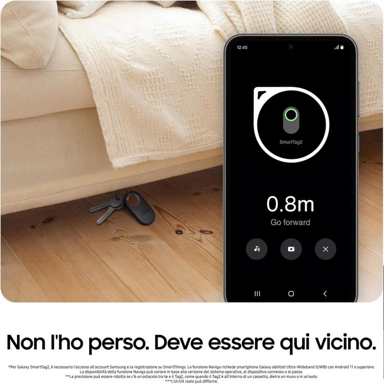 Samsung Galaxy Smarttag2 (4Pack) Localizzatore Bluetooth 2023 Ip67 Black / White