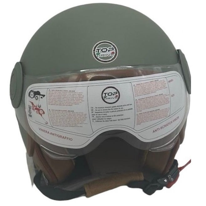 CASCO JET SIRIO MATT MOTO SCOOTER OMOLOGATO ECE VISIERA REMOVIBILE (VERDE tg.XL)