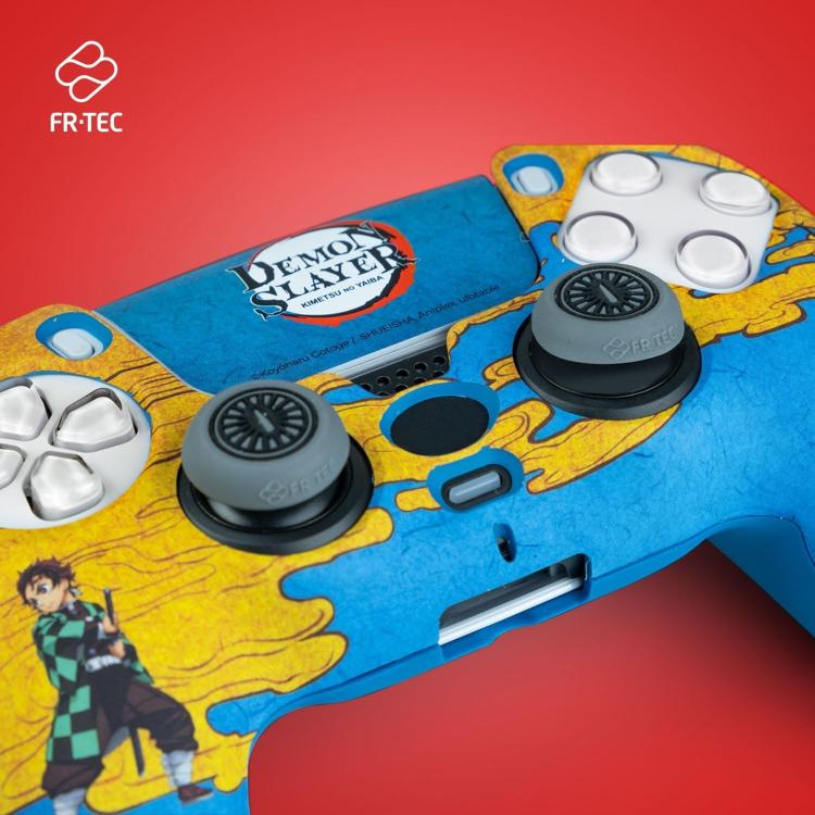Frtec Cover Custodia Rigida Controller Ps5 Dualsense Demon Slayer +Grips+Sticker