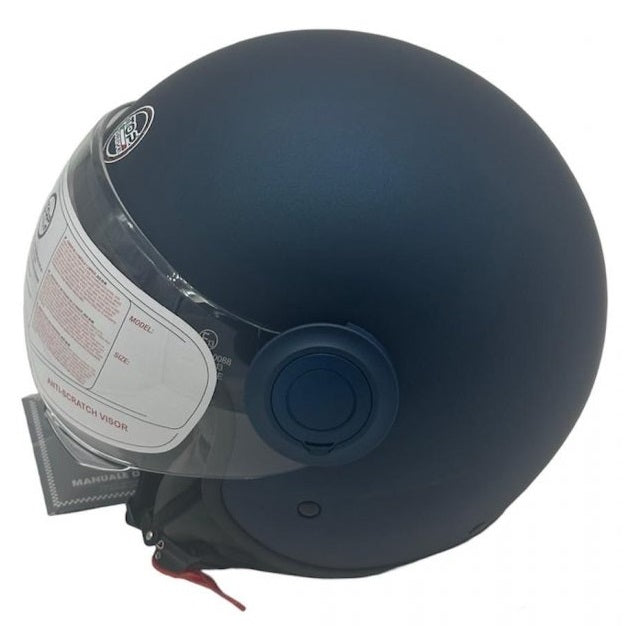 CASCO JET SIRIO MATT MOTO SCOOTER OMOLOGATO ECE VISIERA REMOVIBILE (BLU tg.XL)