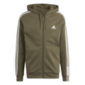Adidas Felpa con cappuccio e cerniera intera da uomo con 3 strisce IJ6492 verde