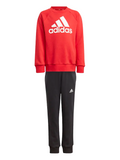 Adidas Tuta Sportiva da bambino con felpa girocollo Essentials Logo IJ6378 rosso-nero