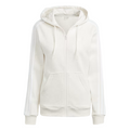 Adidas Felpa da donna con cappuccio e cerniera intera con 3 Strisce IM0239 bianco latte